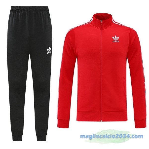 Set Completo Ropa Deportiva Con Cremallera Larga adidas 2022 2023 Rosso Nero Poco Prezzo