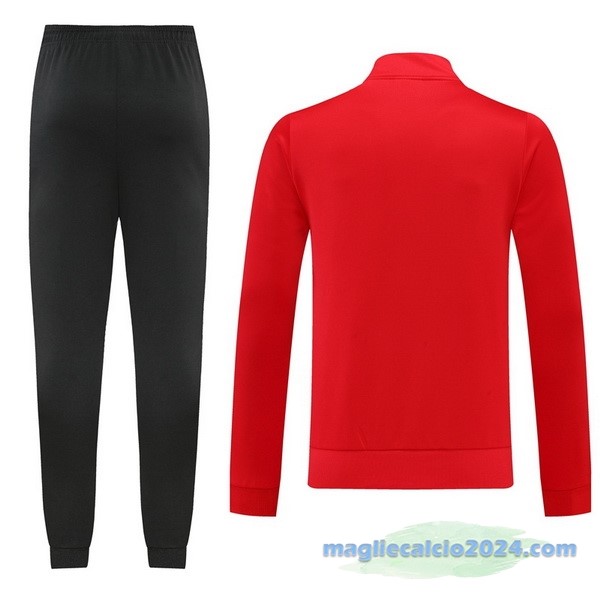 Set Completo Ropa Deportiva Con Cremallera Larga adidas 2022 2023 Rosso Nero Poco Prezzo