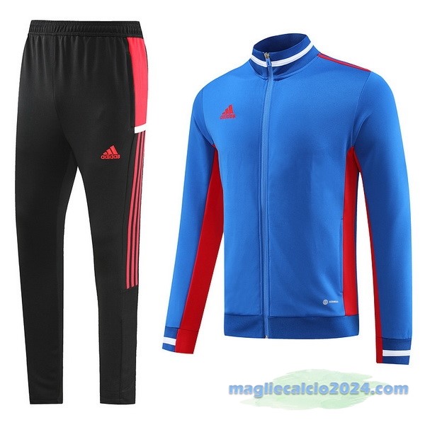 Set Completo Ropa Deportiva Con Cremallera Larga adidas 2023 Nero Azul Poco Prezzo