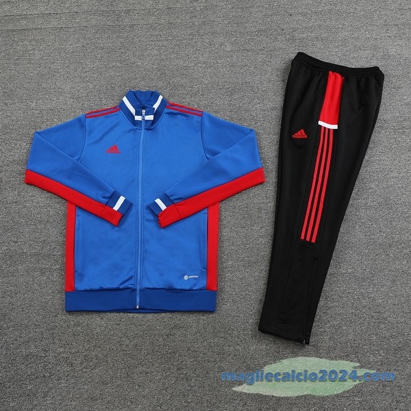 Set Completo Ropa Deportiva Con Cremallera Larga adidas 2023 Nero Azul Poco Prezzo