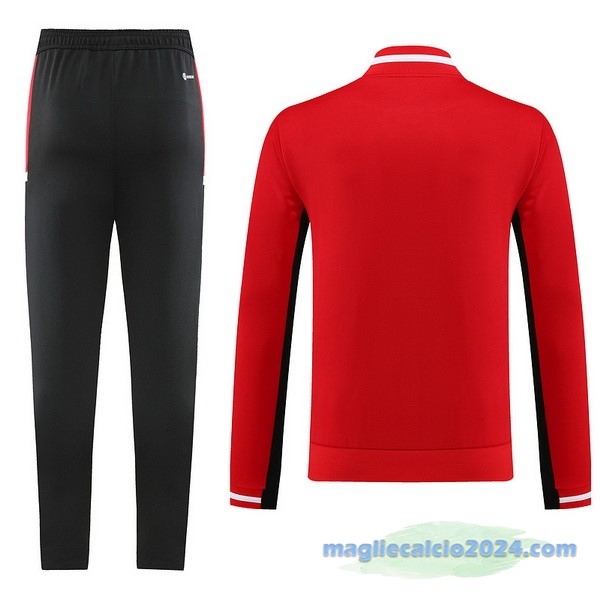 Set Completo Ropa Deportiva Con Cremallera Larga adidas 2023 Rosso Nero Poco Prezzo