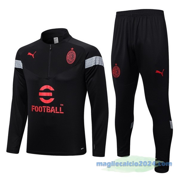 Set Completo Sudadera Formazione AC Milan 2022 2023 Nero Poco Prezzo