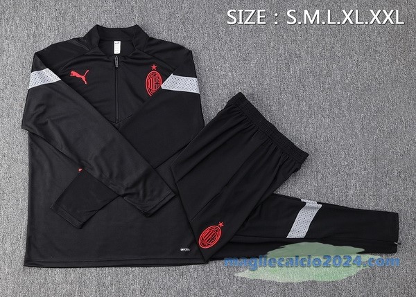 Set Completo Sudadera Formazione AC Milan 2022 2023 Nero Poco Prezzo