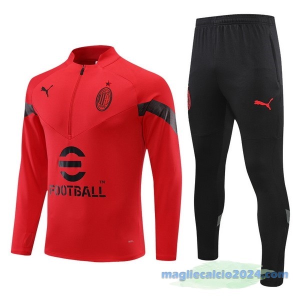 Set Completo Sudadera Formazione AC Milan 2022 2023 Rosso I Nero Poco Prezzo