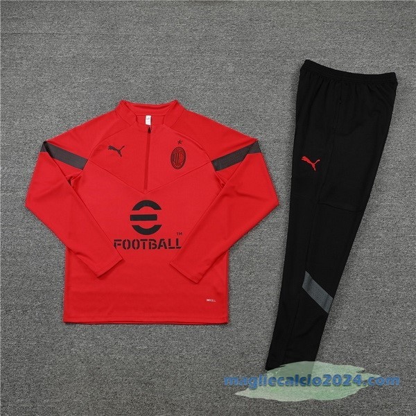 Set Completo Sudadera Formazione AC Milan 2022 2023 Rosso I Nero Poco Prezzo