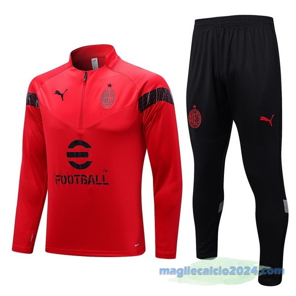 Set Completo Sudadera Formazione AC Milan 2022 2023 Rosso Nero Poco Prezzo