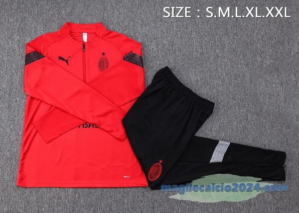 Set Completo Sudadera Formazione AC Milan 2022 2023 Rosso Nero Poco Prezzo