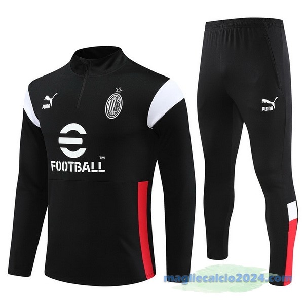 Set Completo Sudadera Formazione AC Milan 2023 2024 Nero Poco Prezzo