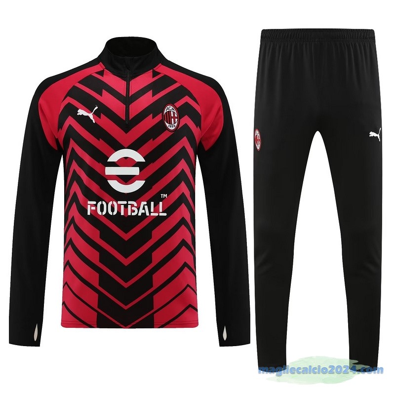 Set Completo Sudadera Formazione AC Milan 2023 2024 Rosso II Nero Poco Prezzo