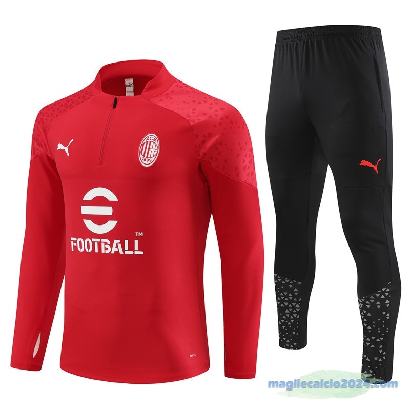 Set Completo Sudadera Formazione AC Milan 2023 2024 Rosso I Nero Poco Prezzo