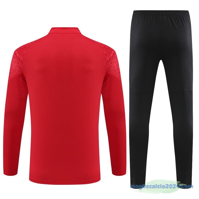 Set Completo Sudadera Formazione AC Milan 2023 2024 Rosso I Nero Poco Prezzo