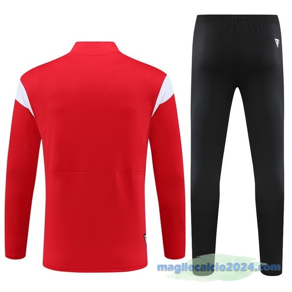 Set Completo Sudadera Formazione AC Milan 2023 2024 Rosso Nero Poco Prezzo