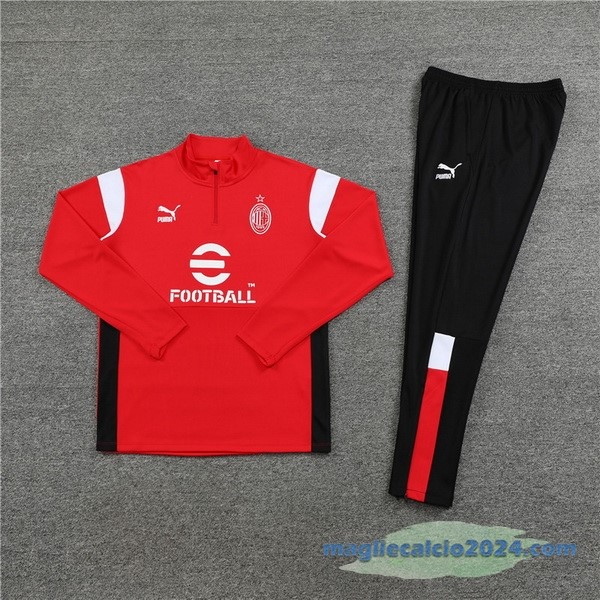 Set Completo Sudadera Formazione AC Milan 2023 2024 Rosso Nero Poco Prezzo