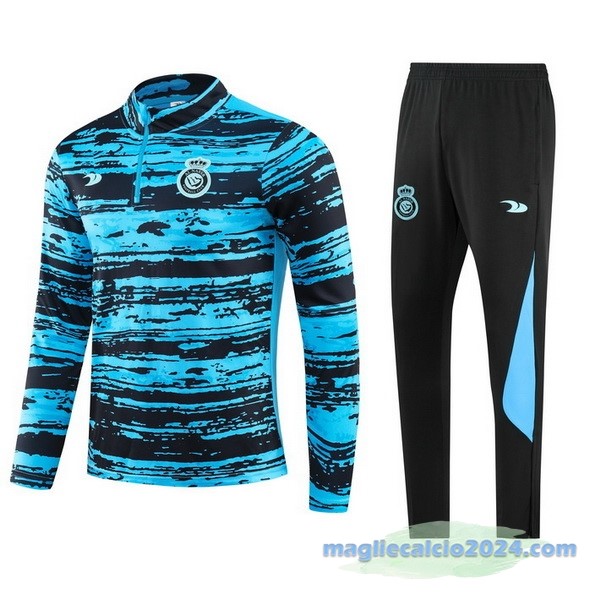Set Completo Sudadera Formazione Al Nassr Bambino 2023 2024 Azul Nero Poco Prezzo