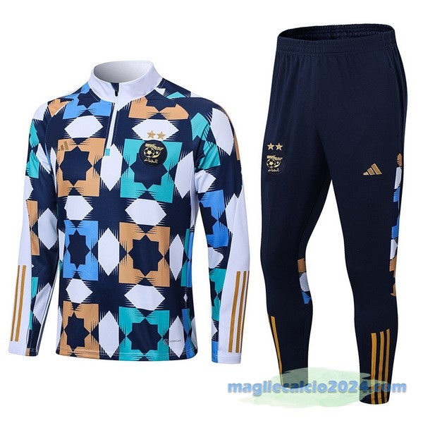 Set Completo Sudadera Formazione Algeria 2022 Bianco Azul Poco Prezzo