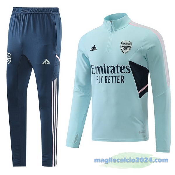 Set Completo Sudadera Formazione Arsenal 2022 2023 Azul Verde Poco Prezzo