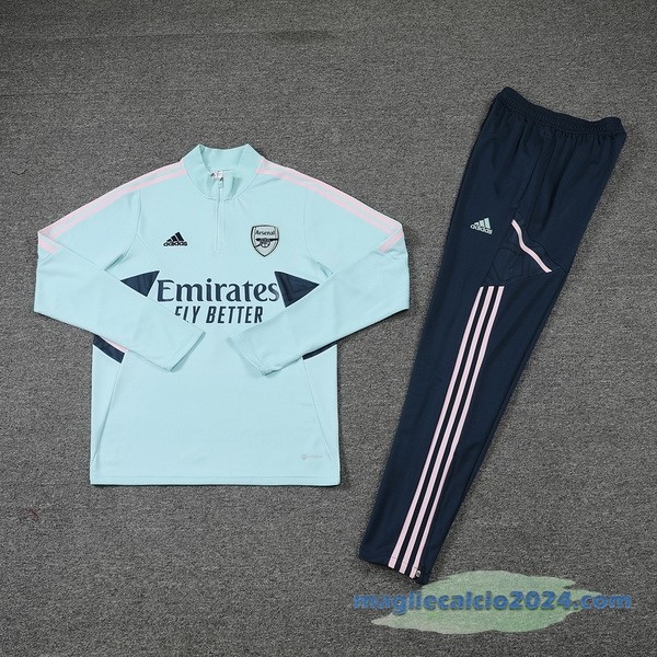 Set Completo Sudadera Formazione Arsenal 2022 2023 Azul Verde Poco Prezzo