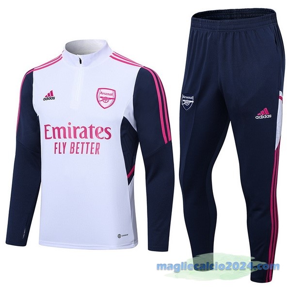 Set Completo Sudadera Formazione Arsenal 2022 2023 Bianco Azul Navy Poco Prezzo