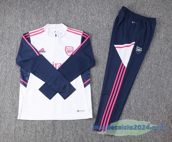 Set Completo Sudadera Formazione Arsenal 2022 2023 Bianco Azul Navy Poco Prezzo