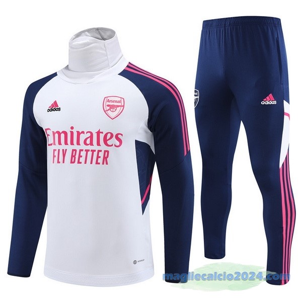 Set Completo Sudadera Formazione Arsenal 2022 2023 Bianco I Azul Navy Poco Prezzo