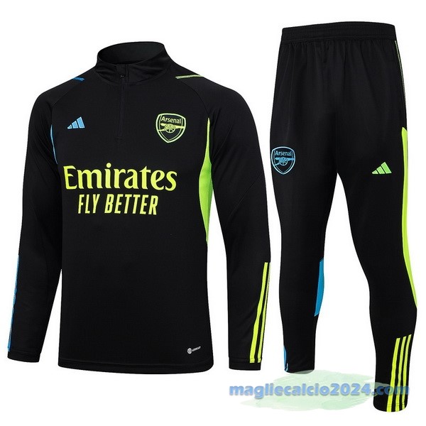 Set Completo Sudadera Formazione Arsenal 2023 2024 Giallo I Nero Poco Prezzo