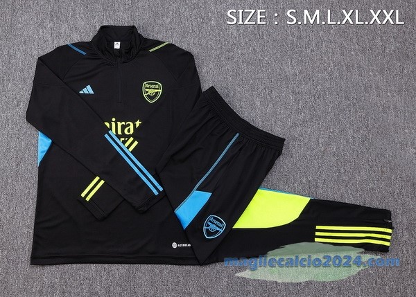 Set Completo Sudadera Formazione Arsenal 2023 2024 Giallo I Nero Poco Prezzo