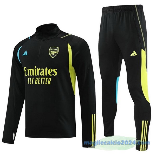 Set Completo Sudadera Formazione Arsenal 2023 2024 Giallo Nero Poco Prezzo