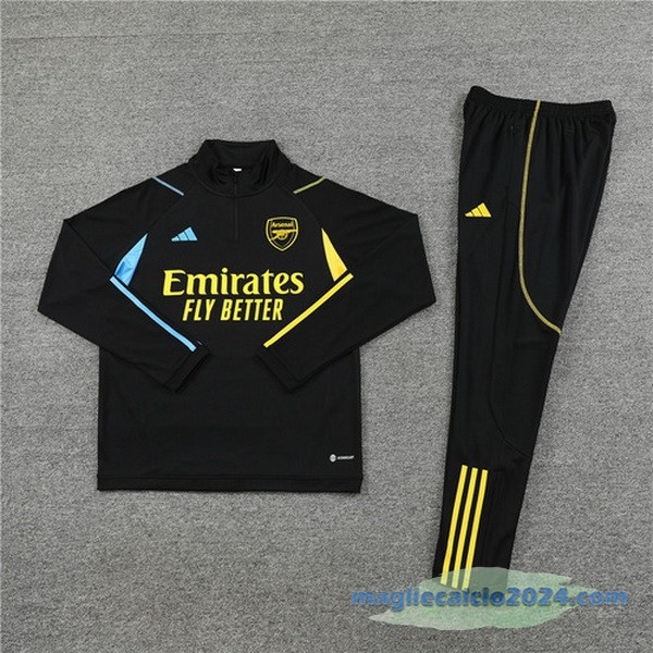 Set Completo Sudadera Formazione Arsenal 2023 2024 Giallo Nero Poco Prezzo