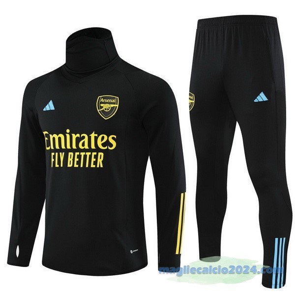 Set Completo Sudadera Formazione Arsenal 2023 2024 Nero I Giallo Poco Prezzo