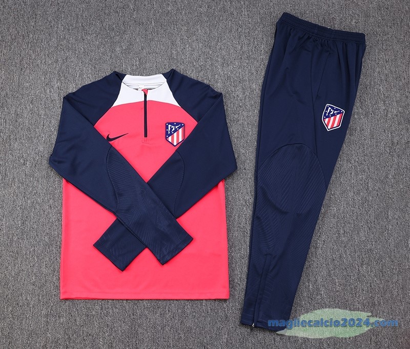 Set Completo Sudadera Formazione Atlético Madrid Bambino 2023 2024 Rosso Azul Poco Prezzo