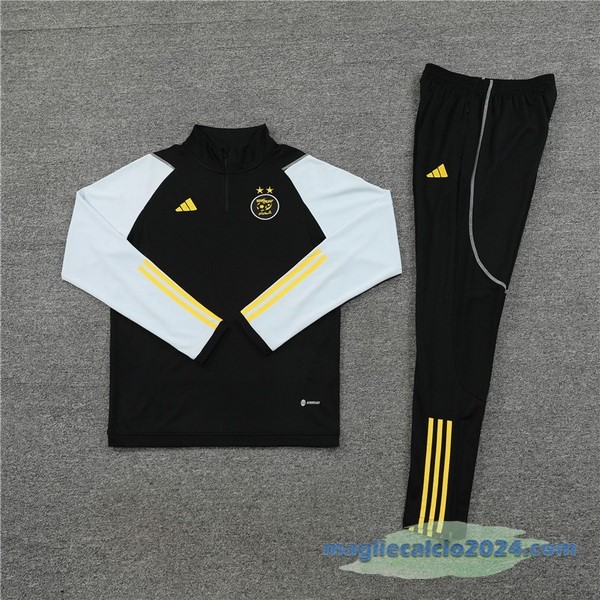Set Completo Sudadera Formazione Bambino Algeria 2023 Nero Grigio Poco Prezzo