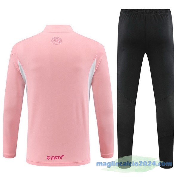 Set Completo Sudadera Formazione Bambino Algeria 2023 Rosa Nero Poco Prezzo