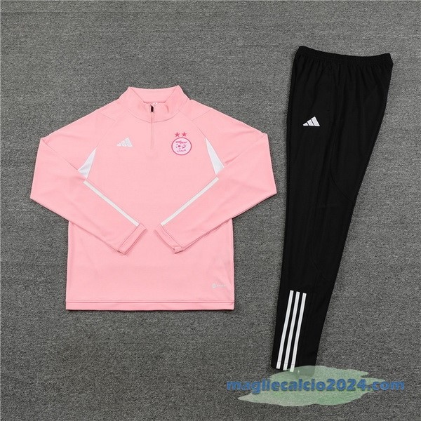 Set Completo Sudadera Formazione Bambino Algeria 2023 Rosa Nero Poco Prezzo