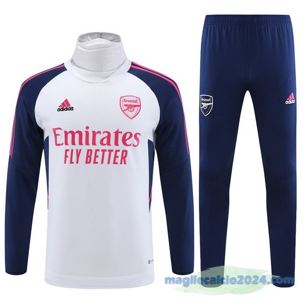 Set Completo Sudadera Formazione Bambino Arsenal 2022 2023 Bianco I Azul Navy Poco Prezzo