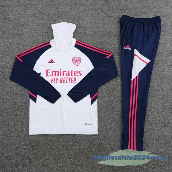 Set Completo Sudadera Formazione Bambino Arsenal 2022 2023 Bianco I Azul Navy Poco Prezzo