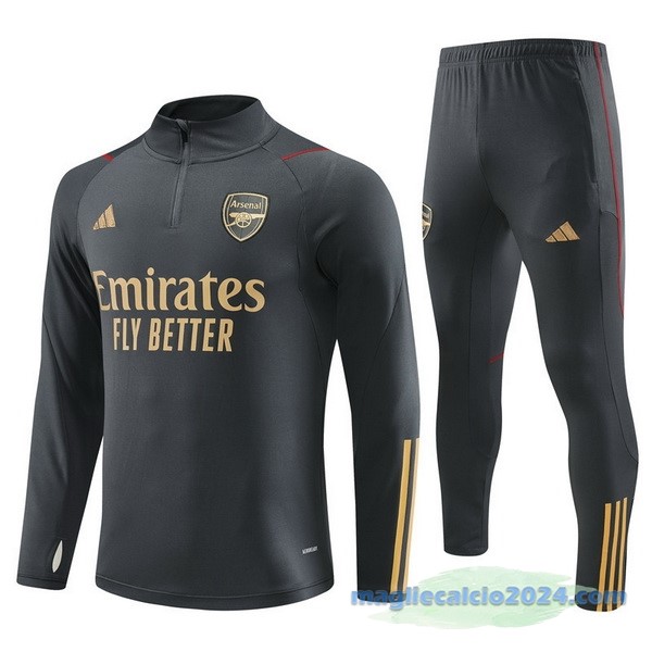 Set Completo Sudadera Formazione Bambino Arsenal 2023 2024 Grigio Navy Poco Prezzo