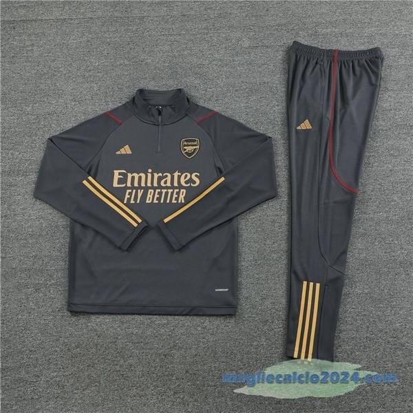 Set Completo Sudadera Formazione Bambino Arsenal 2023 2024 Grigio Navy Poco Prezzo