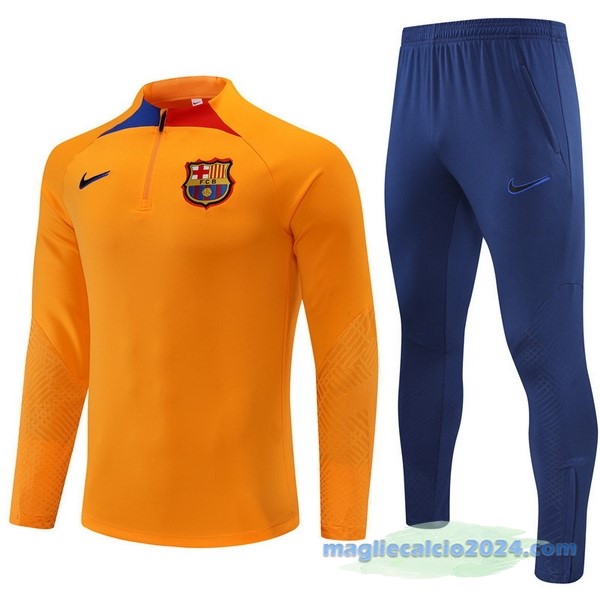 Set Completo Sudadera Formazione Bambino Barcelona 2022 2023 Giallo Azul Poco Prezzo