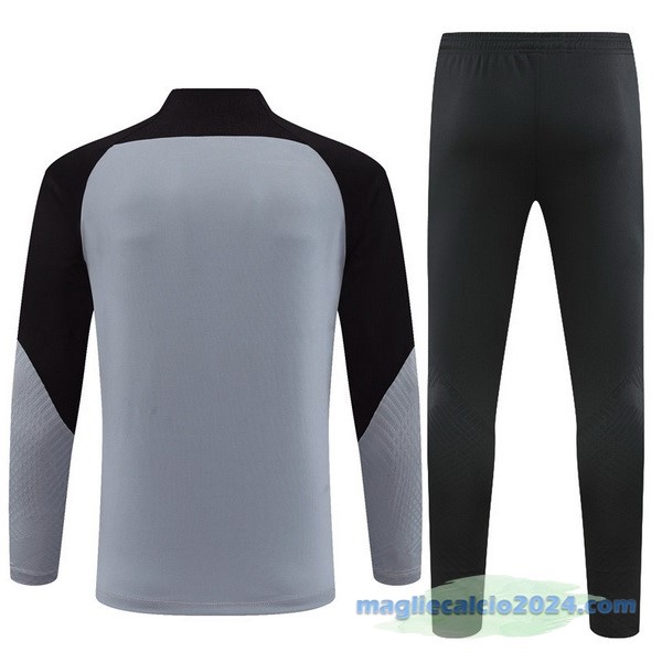 Set Completo Sudadera Formazione Bambino Barcelona 2022 2023 Grigio Nero Poco Prezzo