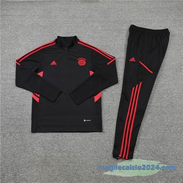 Set Completo Sudadera Formazione Bambino Bayern Múnich 2022 2023 Nero I Rosso Poco Prezzo