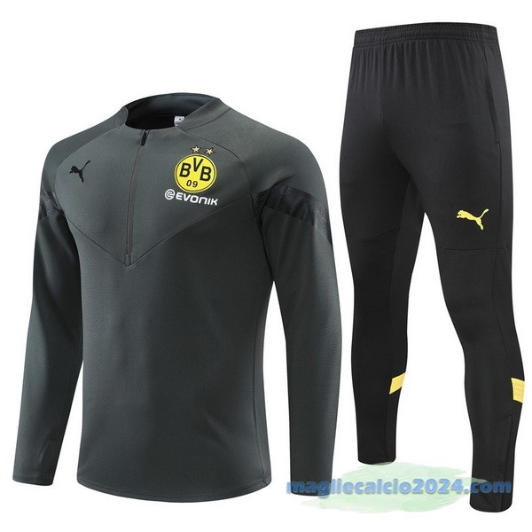 Set Completo Sudadera Formazione Bambino Borussia Dortmund 2022 2023 Grigio I Nero Poco Prezzo