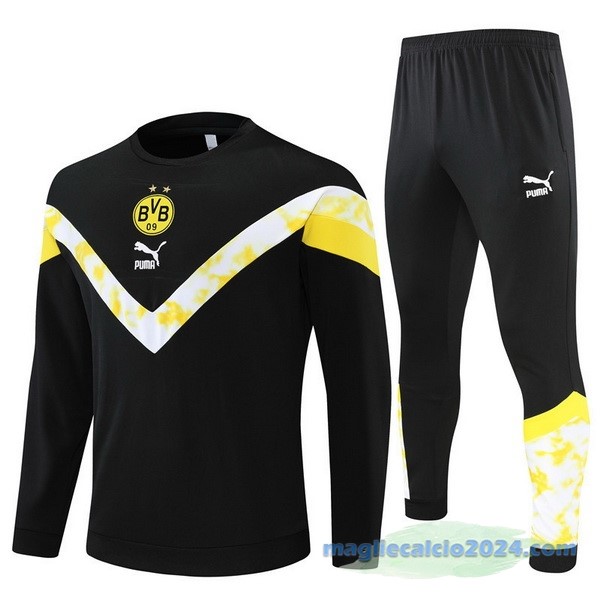 Set Completo Sudadera Formazione Bambino Borussia Dortmund 2022 2023 Nero Giallo Poco Prezzo