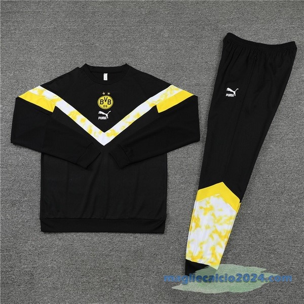 Set Completo Sudadera Formazione Bambino Borussia Dortmund 2022 2023 Nero Giallo Poco Prezzo