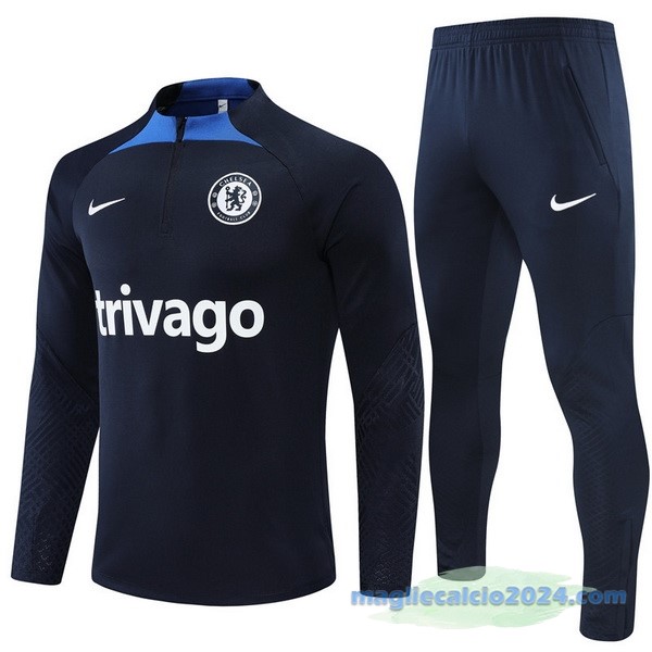 Set Completo Sudadera Formazione Bambino Chelsea 2022 2023 Azul Navy Poco Prezzo