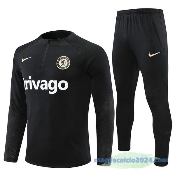 Set Completo Sudadera Formazione Bambino Chelsea 2022 2023 I Nero Poco Prezzo
