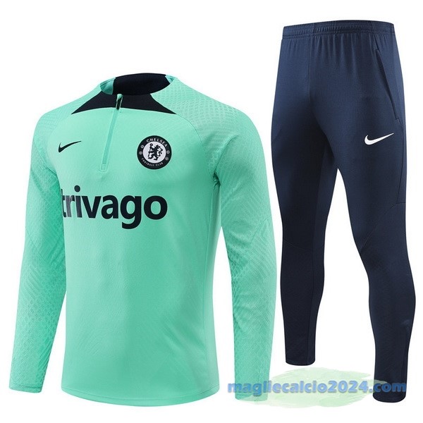 Set Completo Sudadera Formazione Bambino Chelsea 2022 2023 Verde Azul Poco Prezzo