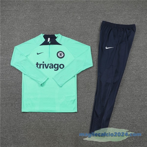 Set Completo Sudadera Formazione Bambino Chelsea 2022 2023 Verde Azul Poco Prezzo
