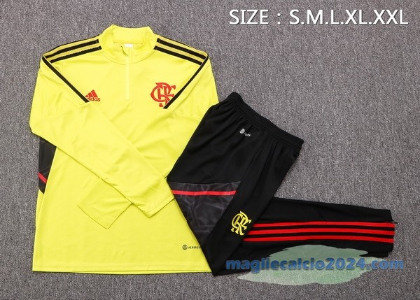 Set Completo Sudadera Formazione Bambino Flamengo 2022 2023 Giallo Nero Poco Prezzo