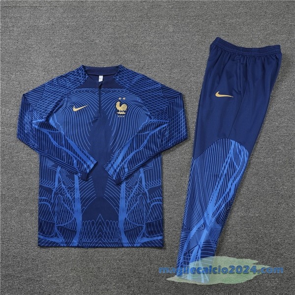 Set Completo Sudadera Formazione Bambino Francia 2022 Azul I Navy Poco Prezzo