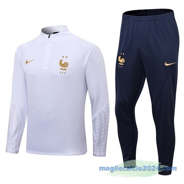 Set Completo Sudadera Formazione Bambino Francia 2022 Bianco Poco Prezzo
